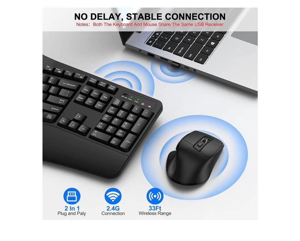 Ergonomic Wireless Keyboard and Mouse Combo - PICKERING - photo 5