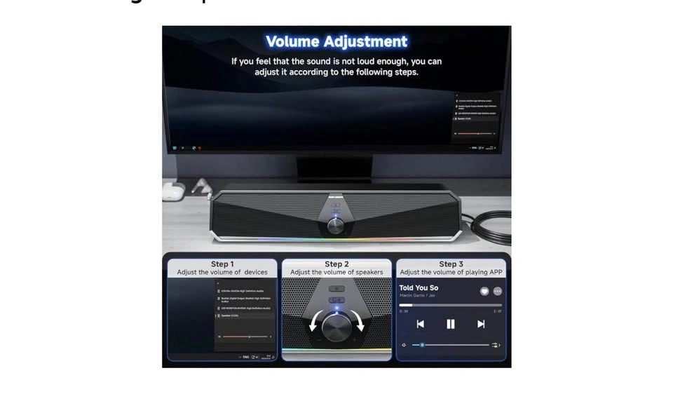 SENZER CS30 Bluetooth Computer Speakers for Desktop, USB Plug & - photo 3