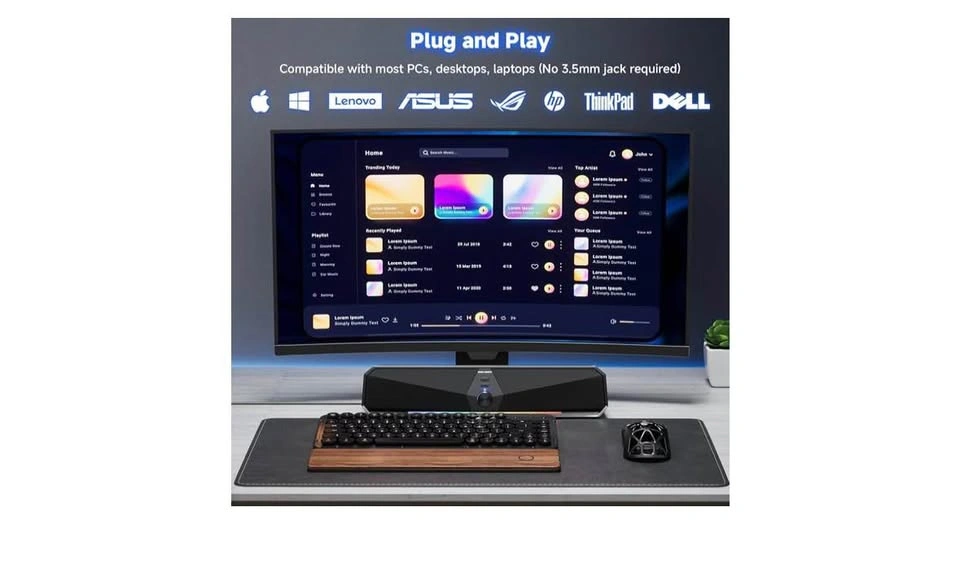 SENZER CS30 Bluetooth Computer Speakers for Desktop, USB Plug & - photo 5