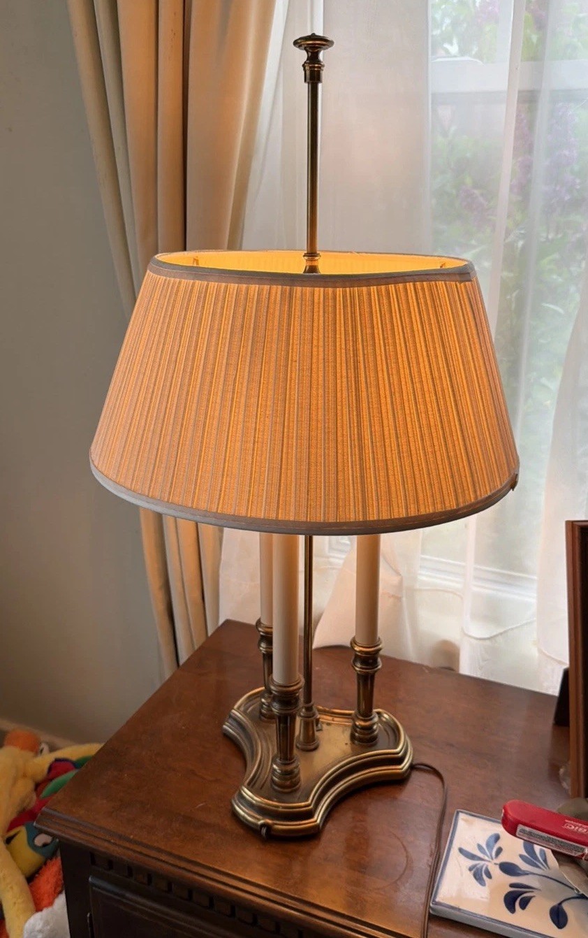 Vintage STIFFEL French BOUILLOTTE Brass Candle Lamp