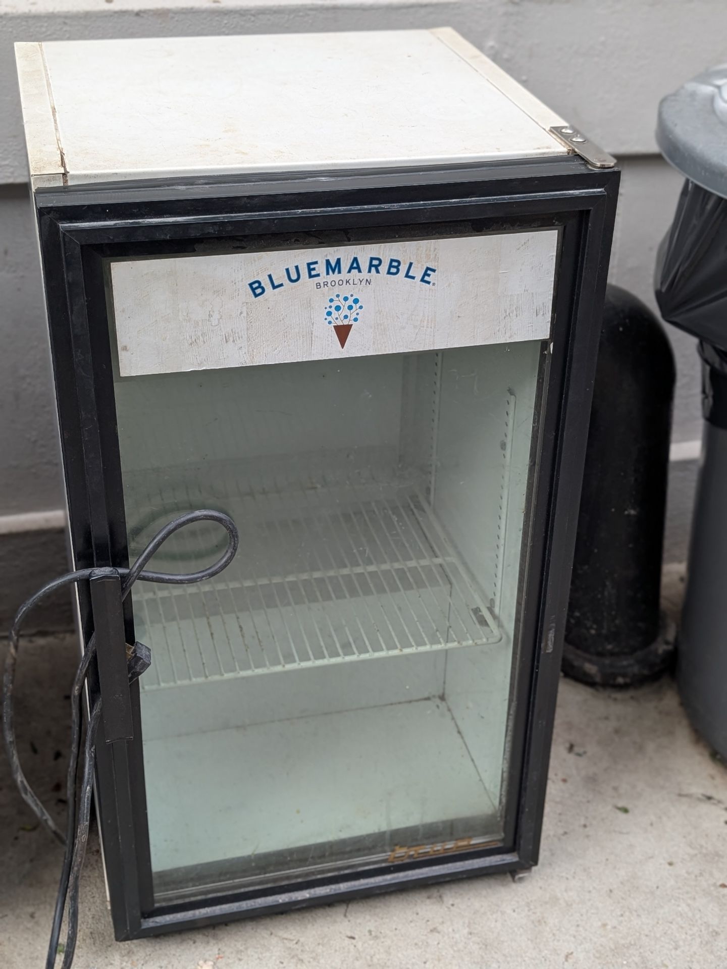 Blue Marble Brooklyn Glass Door Mini Fridge Cooler 19x22x34