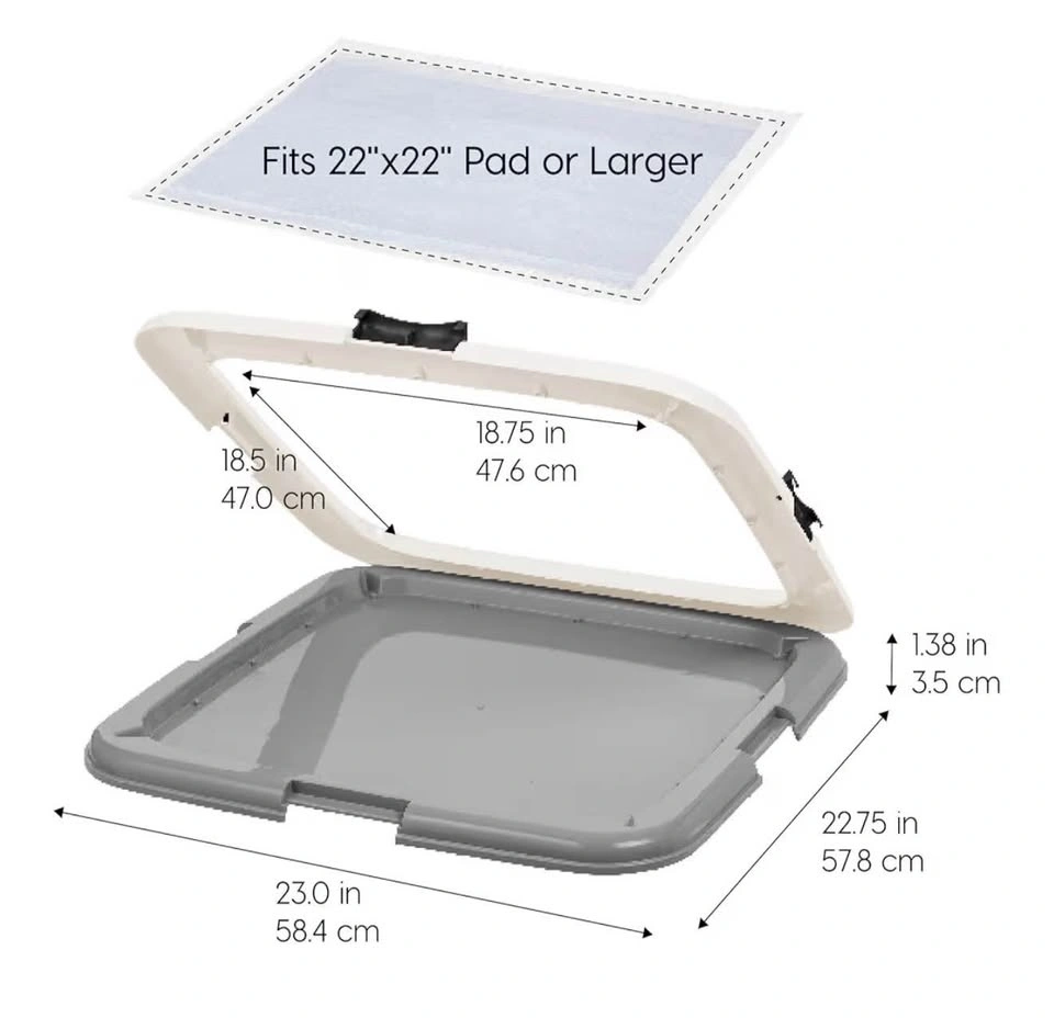 IRIS USA Dog Pee Pad Holder Tray - Regular Size (22"x22") - photo 3