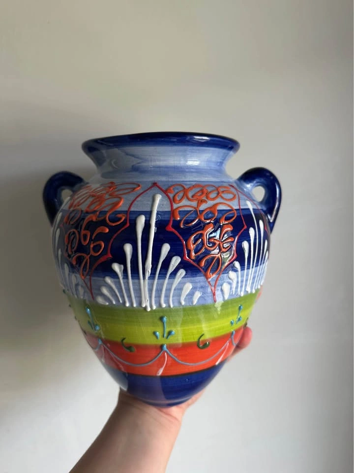 Hand-Painted Talavera Style Ceramic Vases & Wall Pockets - photo 4