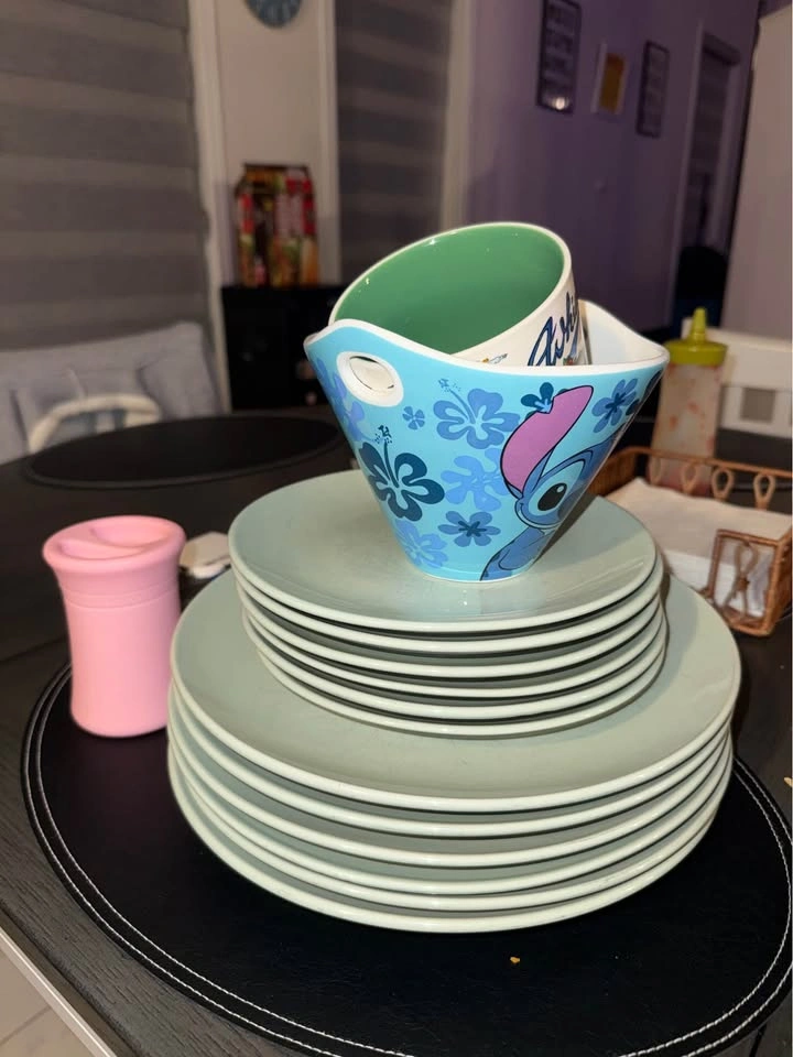 14-Piece Kitchen Set: Stoneware Dinnerware, Stitch Ramen Bowl & - photo 2