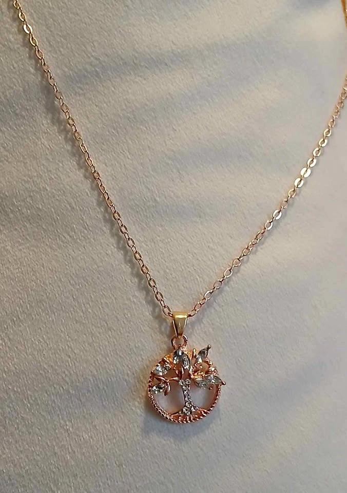 New Gemstone Golden Tree of Life Necklace