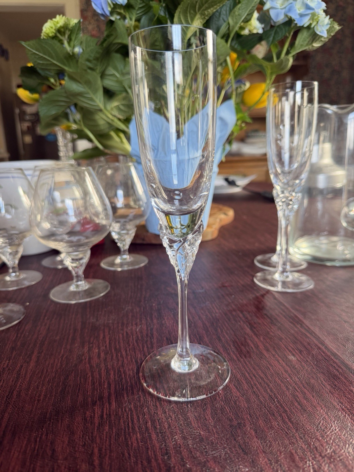 Vintage SPIEGELAU Crystal Champagne Flutes GISELLE Set of 4