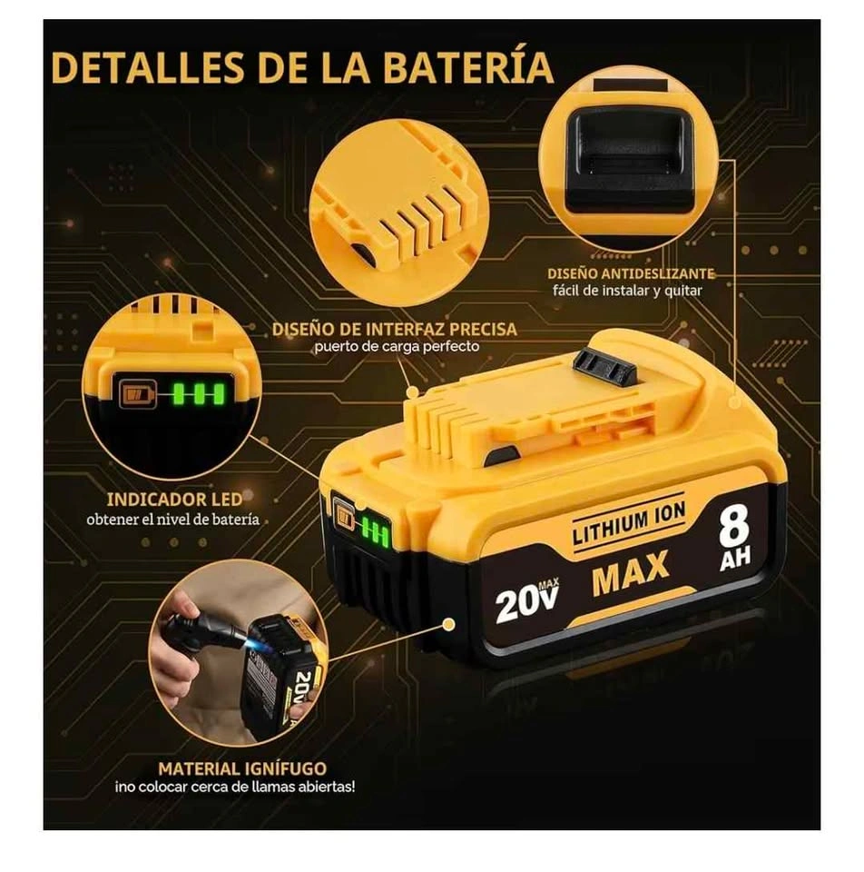 8.0Ah Compatible DeWalt 20V Max Battery - photo 2