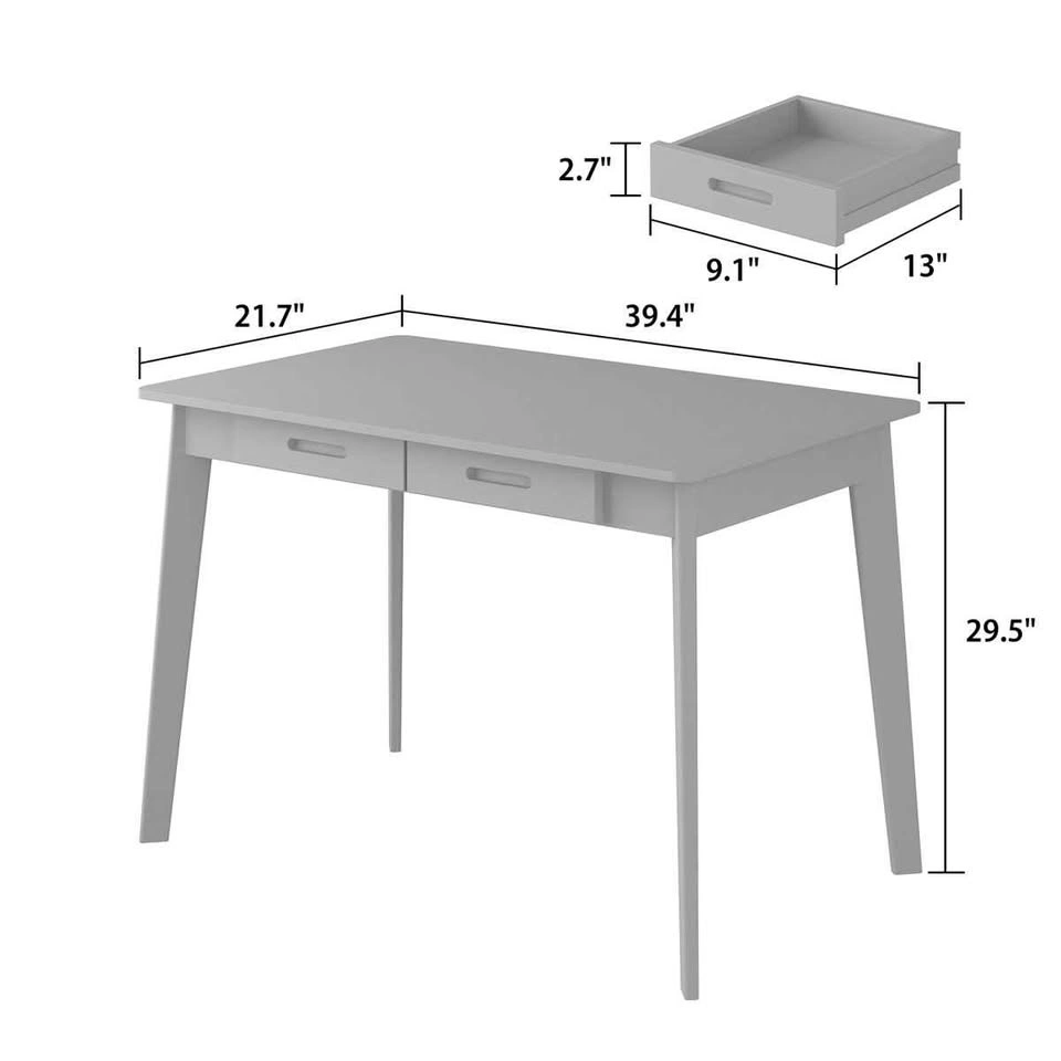 Wayfair Solid Wood Computer Desk - 47.2" | 2 Drawers | Staging O - photo 5