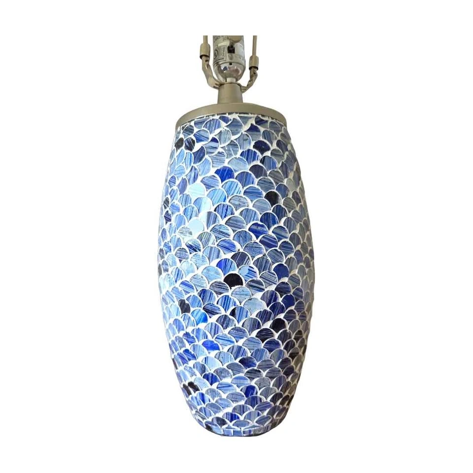 Artisan Mosaic Glass Table Lamp w/ White Linen Shade (24") - photo 5