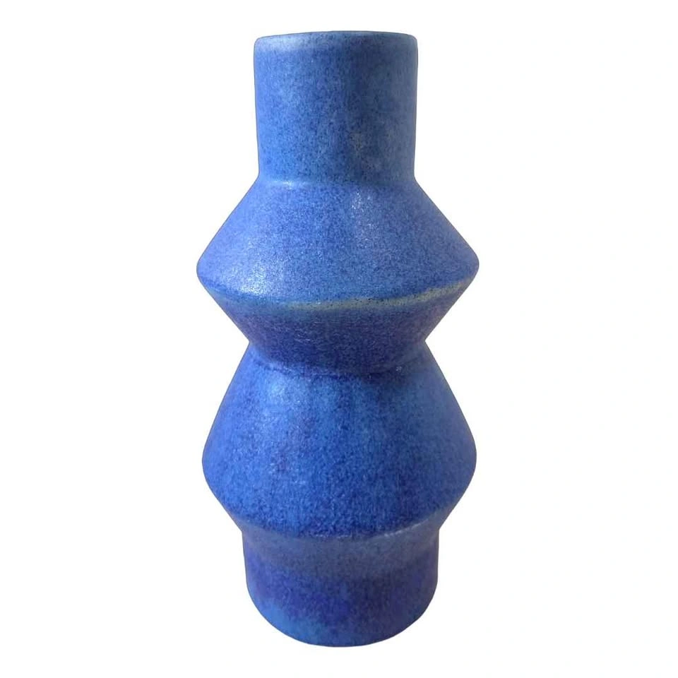 West Elm Totem Vase 12.5” Indigo Blue with Orchid - photo 2
