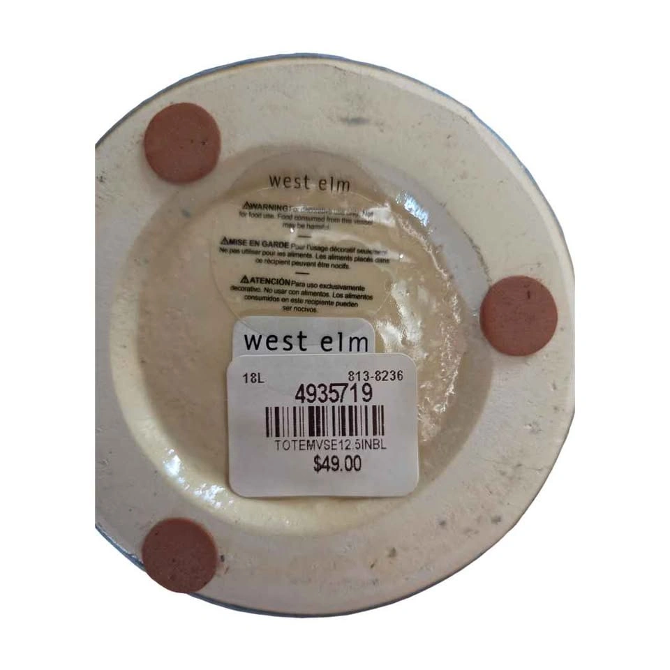 West Elm Totem Vase 12.5” Indigo Blue with Orchid - photo 3
