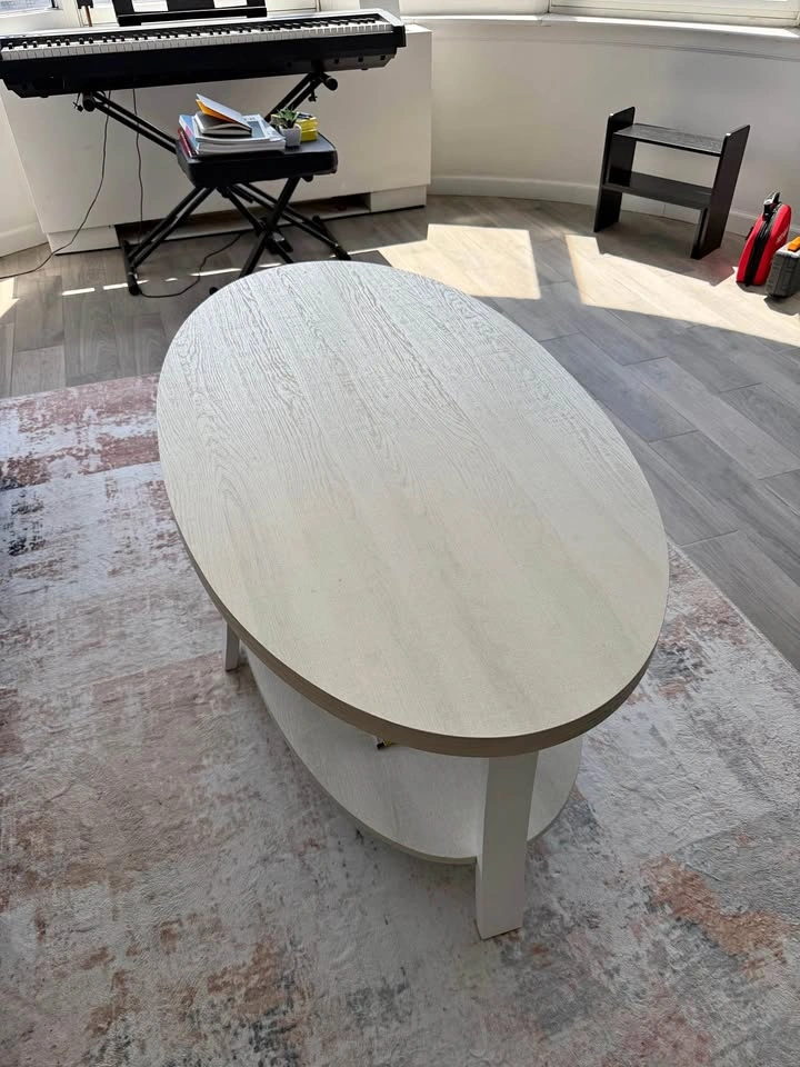 Roundhill Furniture Anze Oval Coffee Table - White
