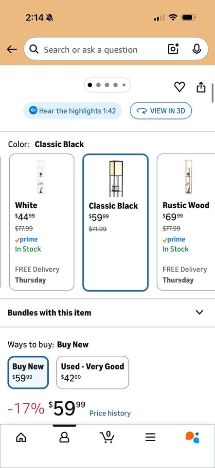 Floor Lamp with Shelves – Classic Black - photo 3