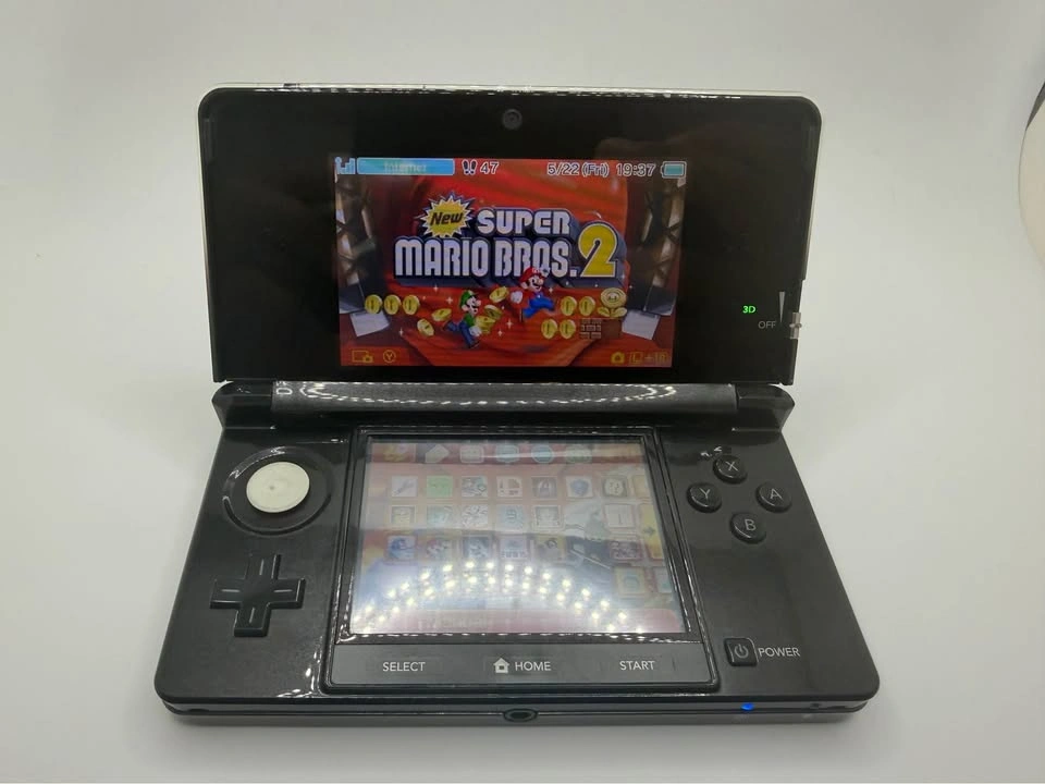 Nintendo 3DS Cosmic Black - CFW Modded | 32GB SD | Dock + Charge - photo 2