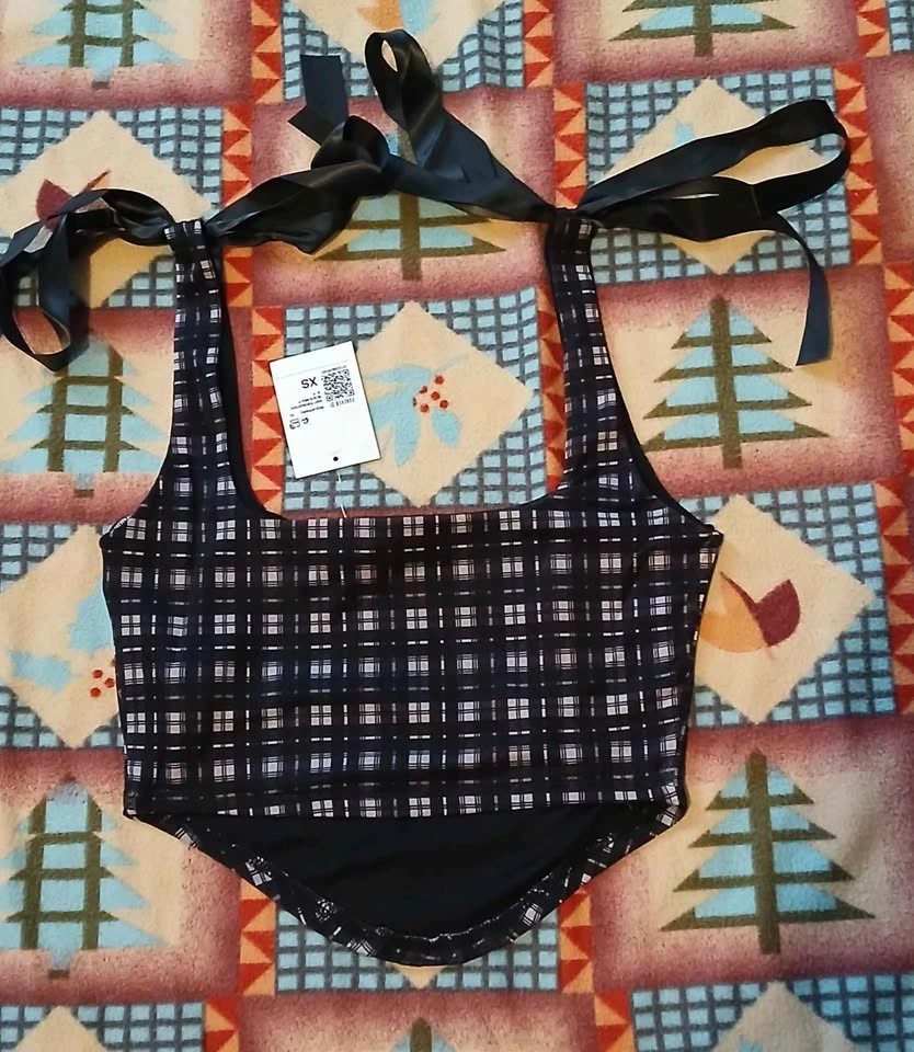 New XS Ribbon Crop Corset Style Top - photo 2