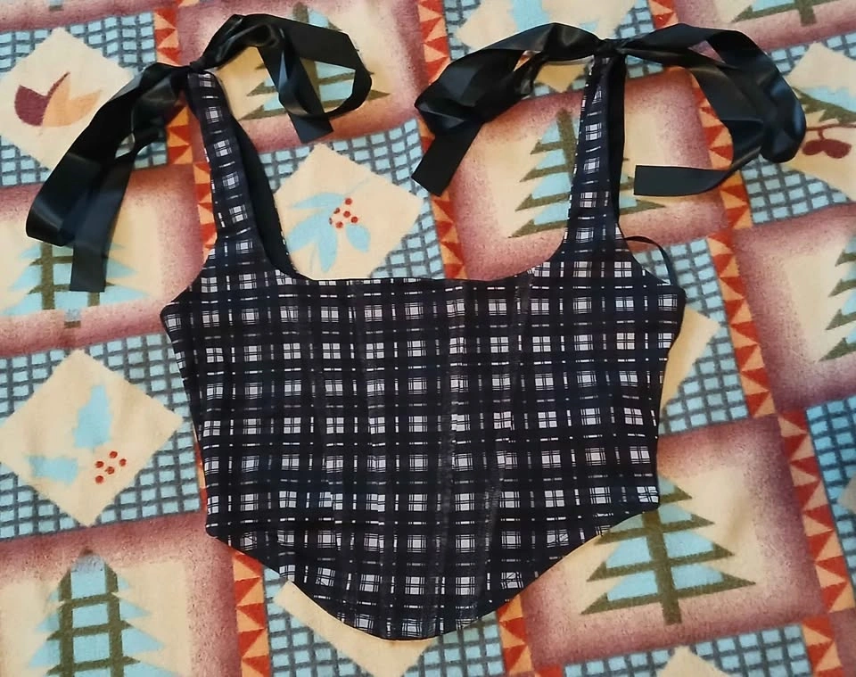 New XS Ribbon Crop Corset Style Top - photo 3