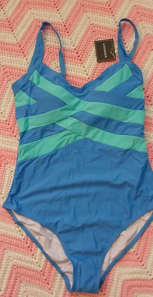 New Aidonger Woman's Medium Blue Swimsuit - photo 2