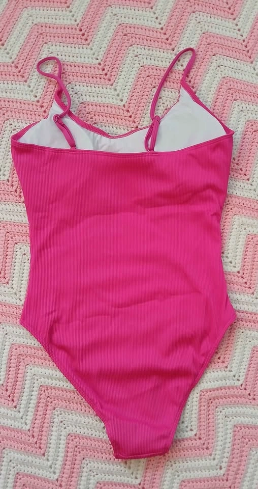 NEW Hot Pink 1 Piece Swimsuit Medium Woman's - photo 2