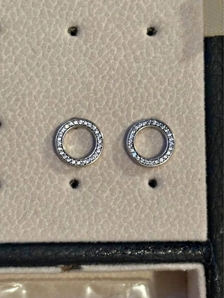 Pandora Sparkling Circle Stud Earrings