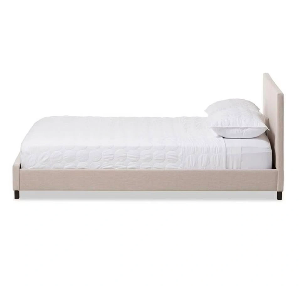 Baxton Studio Queen Bed Frame – Beige Upholstered - photo 3