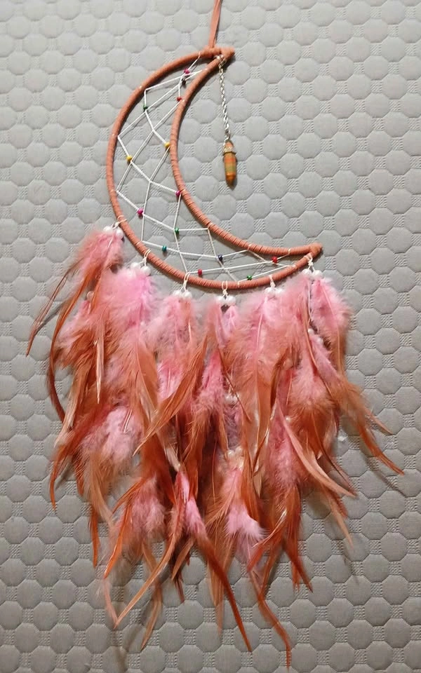 New Pink and Red Moon Crystal Dreamcatcher 28 inch - photo 2