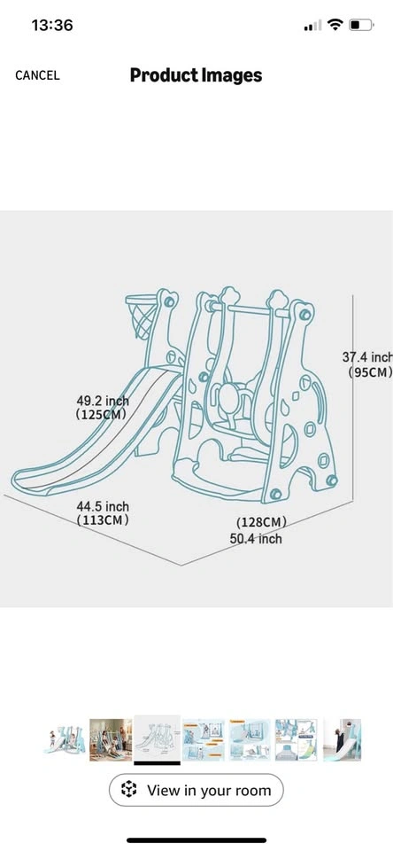 New! 4-in-1 Slide and Swing Set with Climber and Basketball Hoop - photo 3