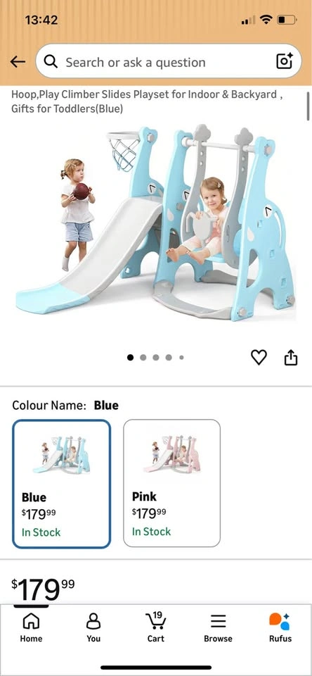 New! 4-in-1 Slide and Swing Set with Climber and Basketball Hoop - photo 5