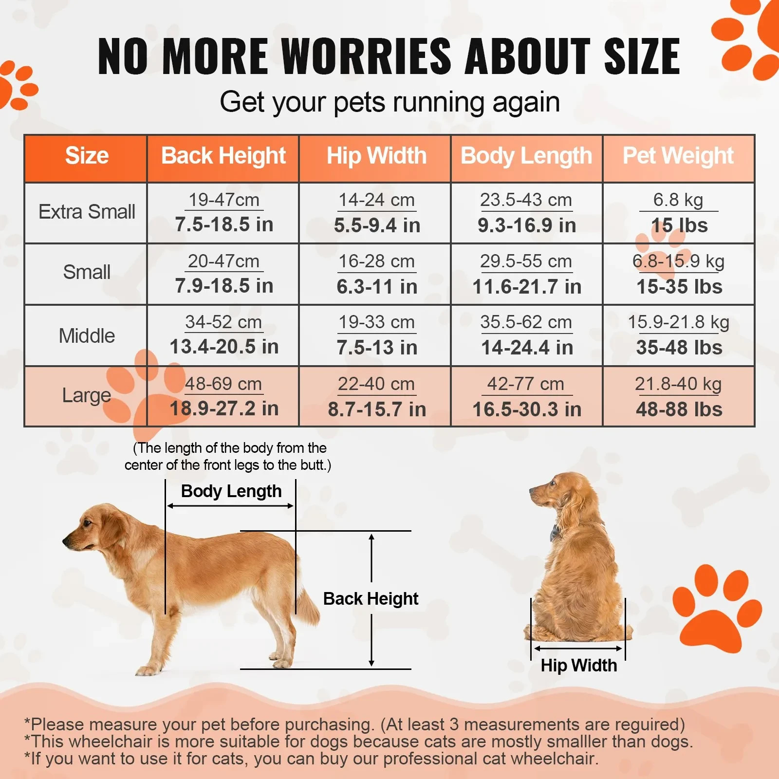 VEVOR Dog Wheelchair Rear Support 2 Wheels Adjustable Cart Hind - photo 3