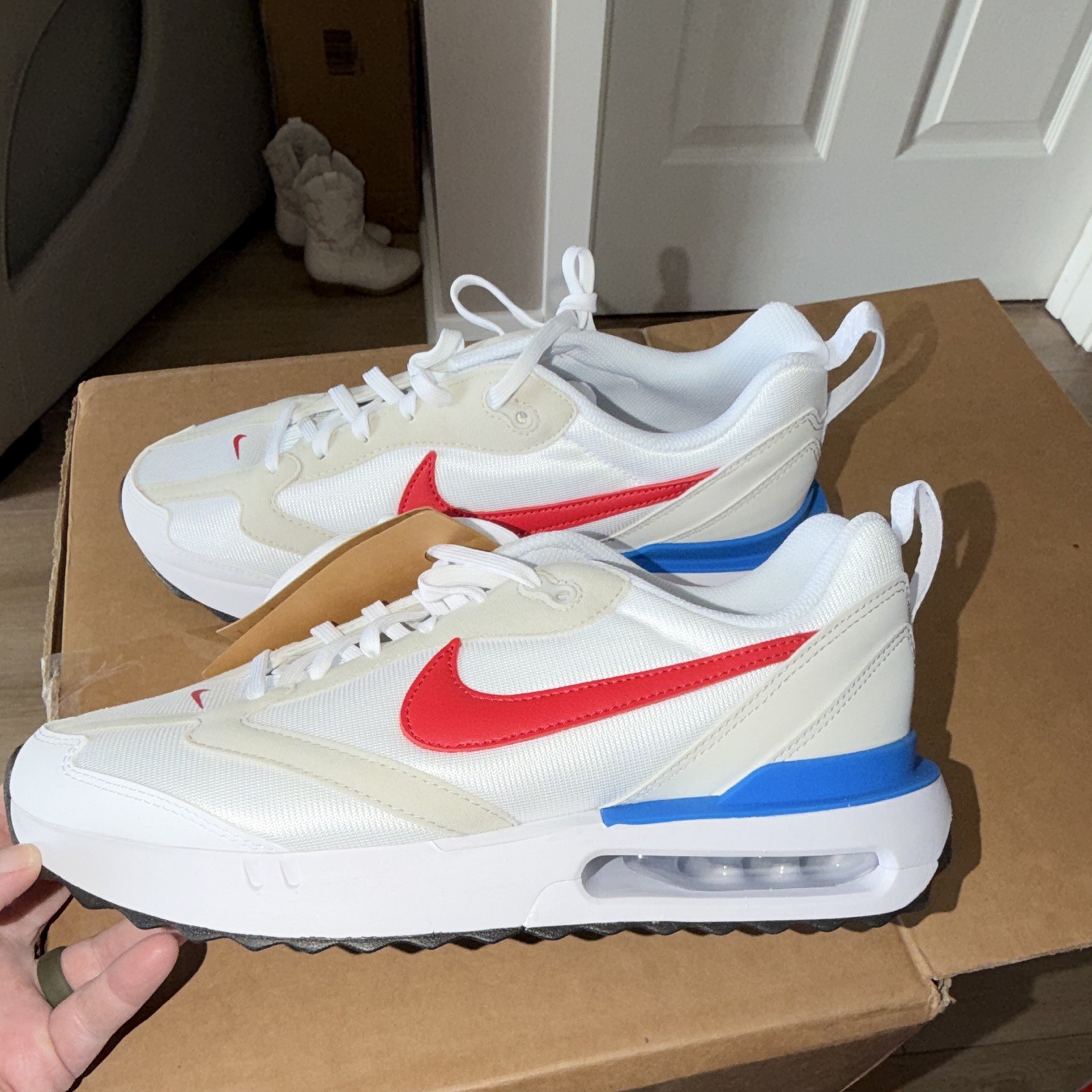 Nike Air Max Dawn Men's Sneakers - White/Red/Blue - Size 10 - photo 3
