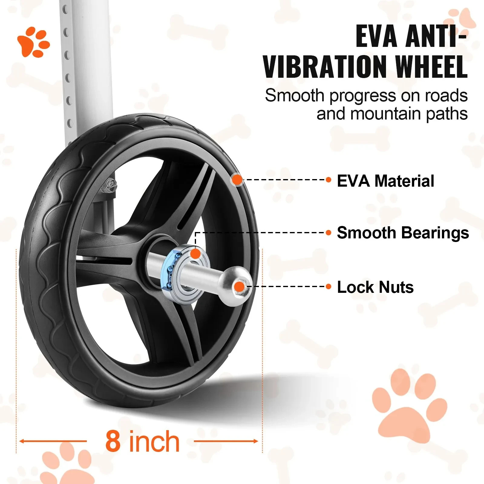 VEVOR 2 Wheels Dog Wheelchair for Back Legs - photo 5