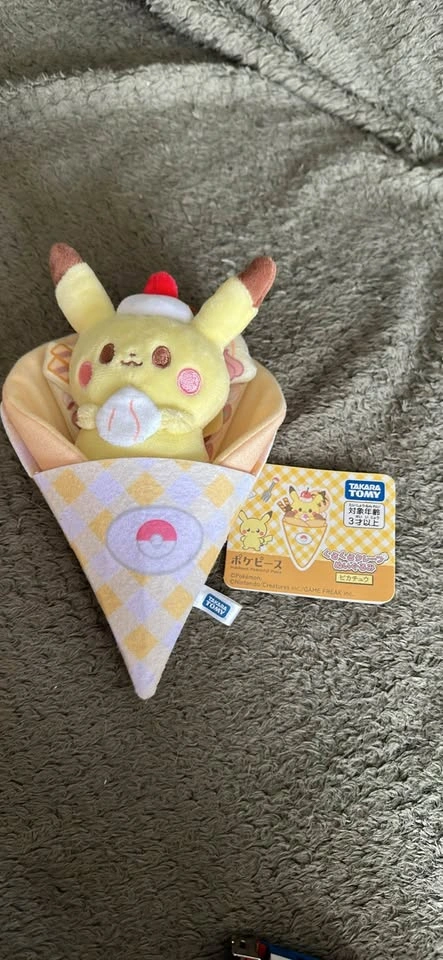 Pokemon Takara Tomy Pikachu Crepe Plush - photo 2