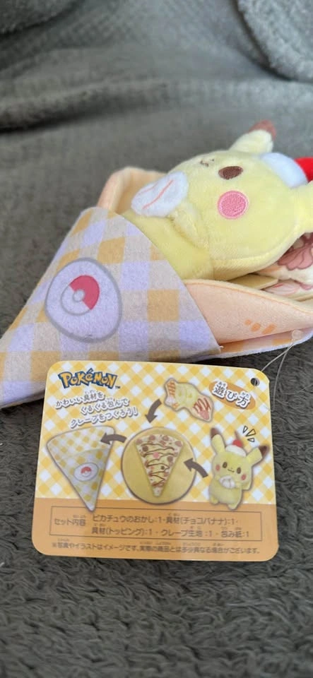 Pokemon Takara Tomy Pikachu Crepe Plush - photo 3