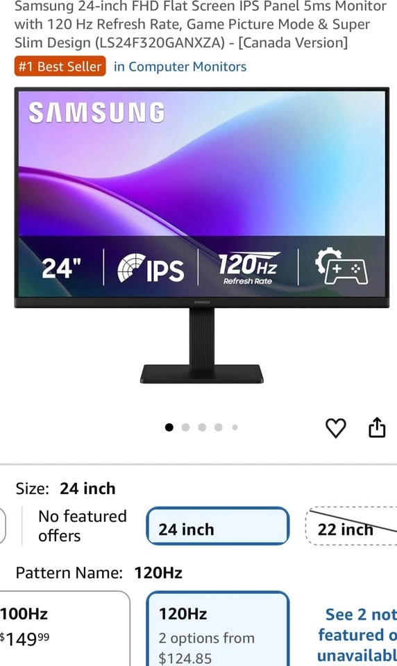 Samsung 24-inch FHD IPS 120Hz Monitor (LS24F320GANXZA) - photo 3
