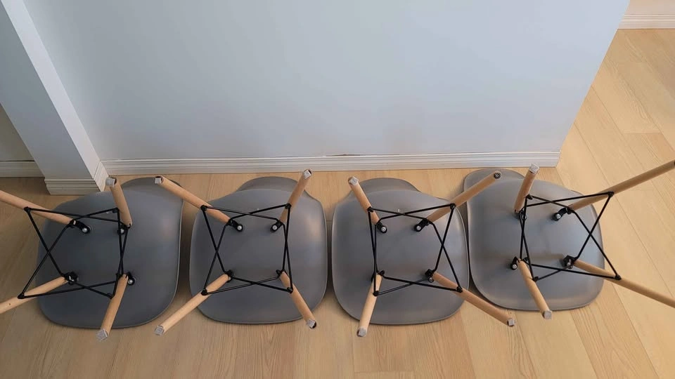 4 Grey Eames-Style Dining Chairs - photo 2