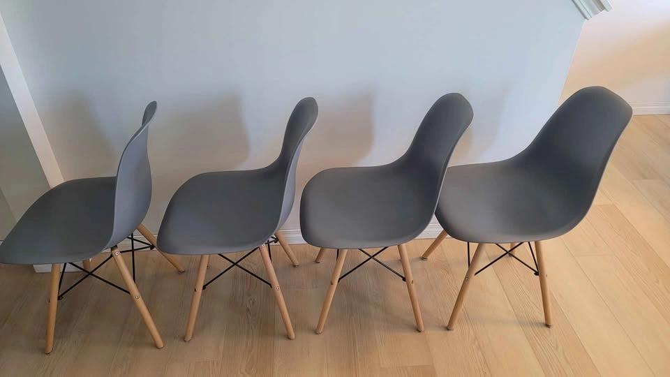 4 Grey Eames-Style Dining Chairs - photo 3