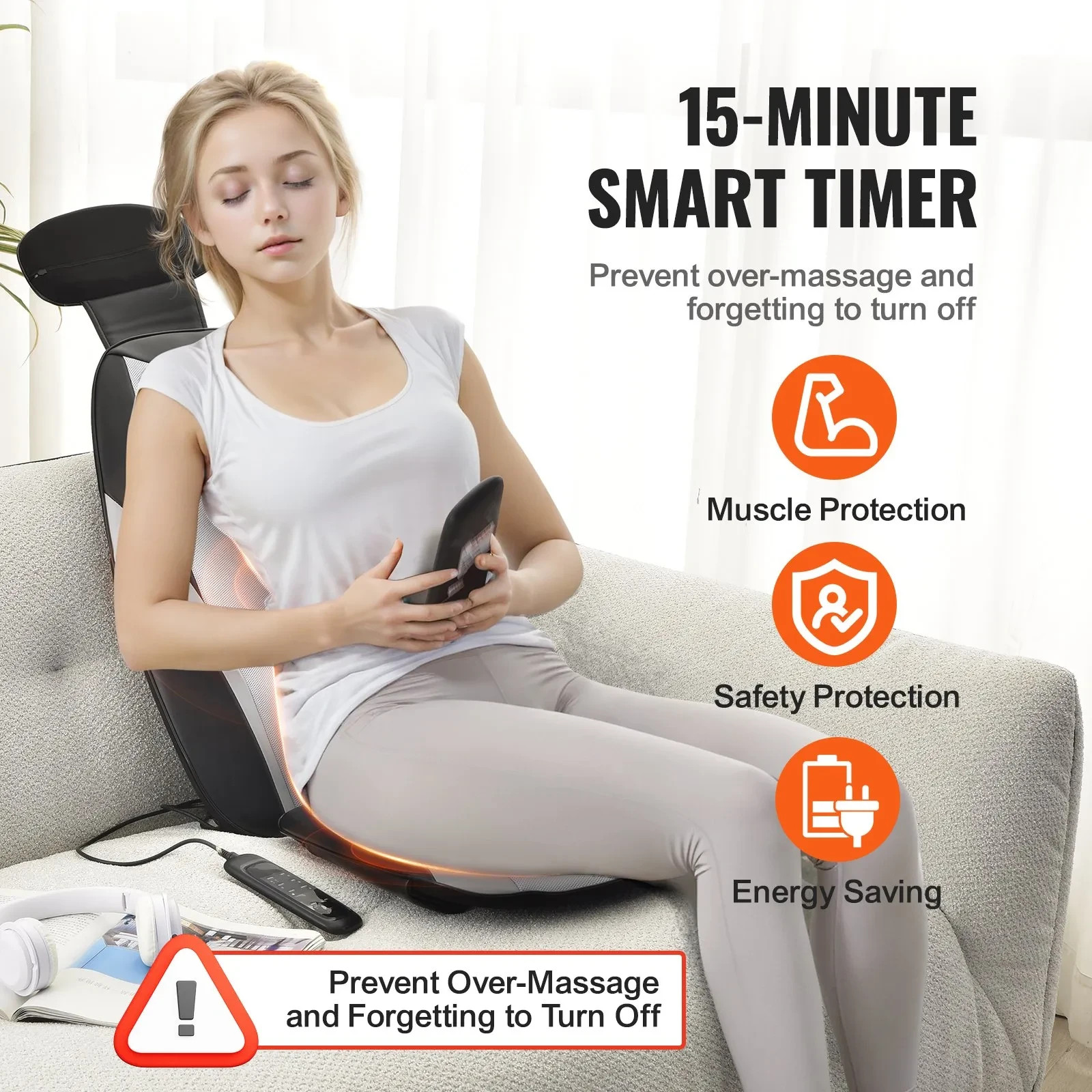 VEVOR Shiatsu Back Massager with Heat, Massage Seat Cushion - photo 5