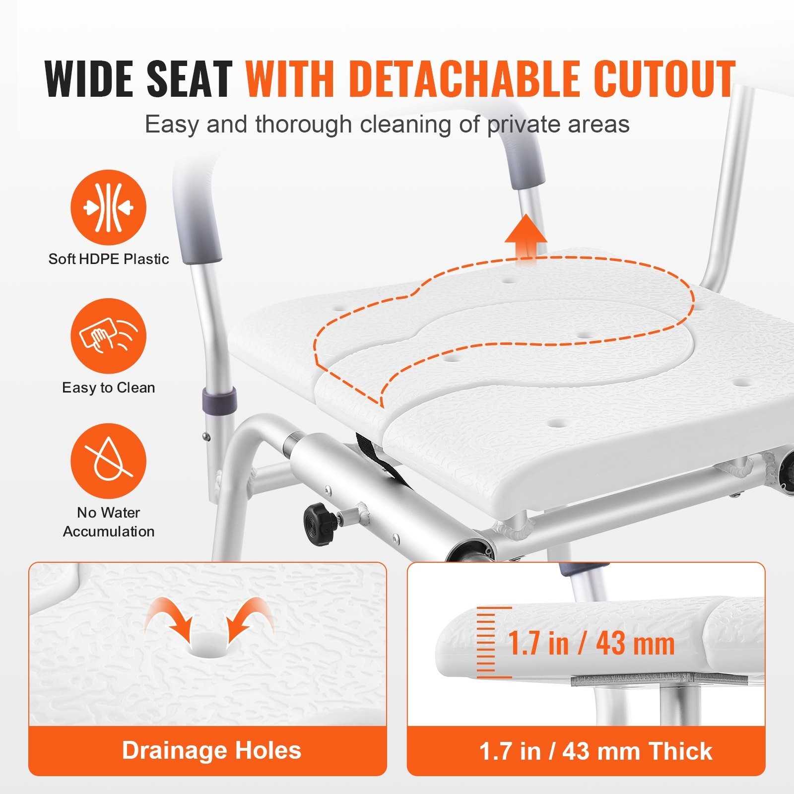 VEVOR Sliding Tub Transfer Bench, Height Adjustable - photo 2