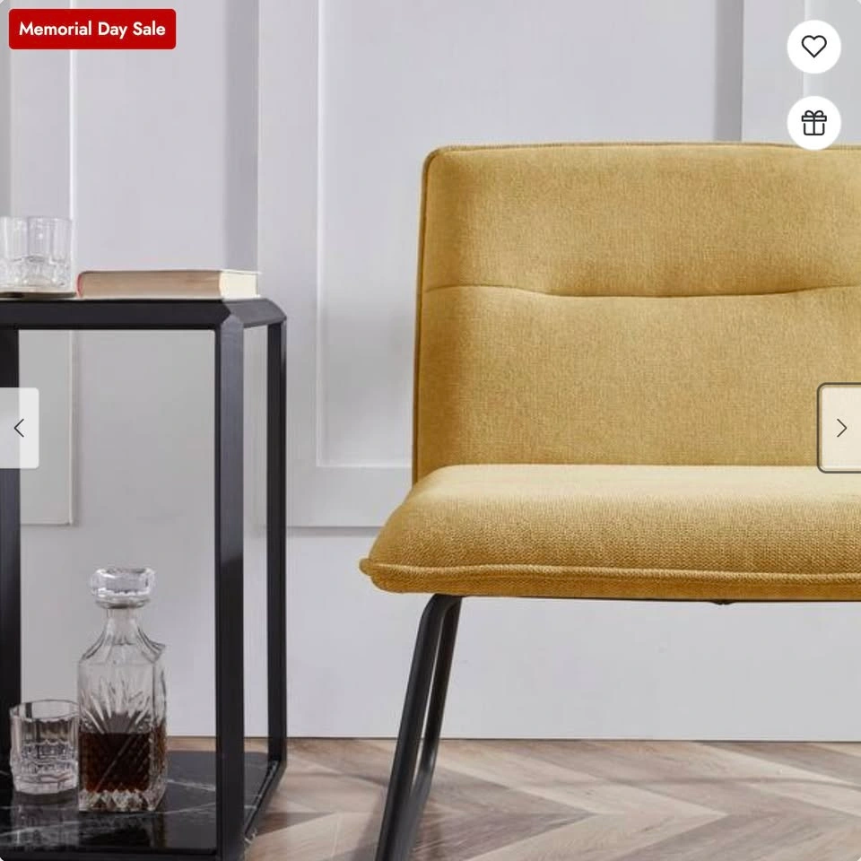 Corvus Cosmo Accent Chair – Mustard Yellow, Like New - photo 2