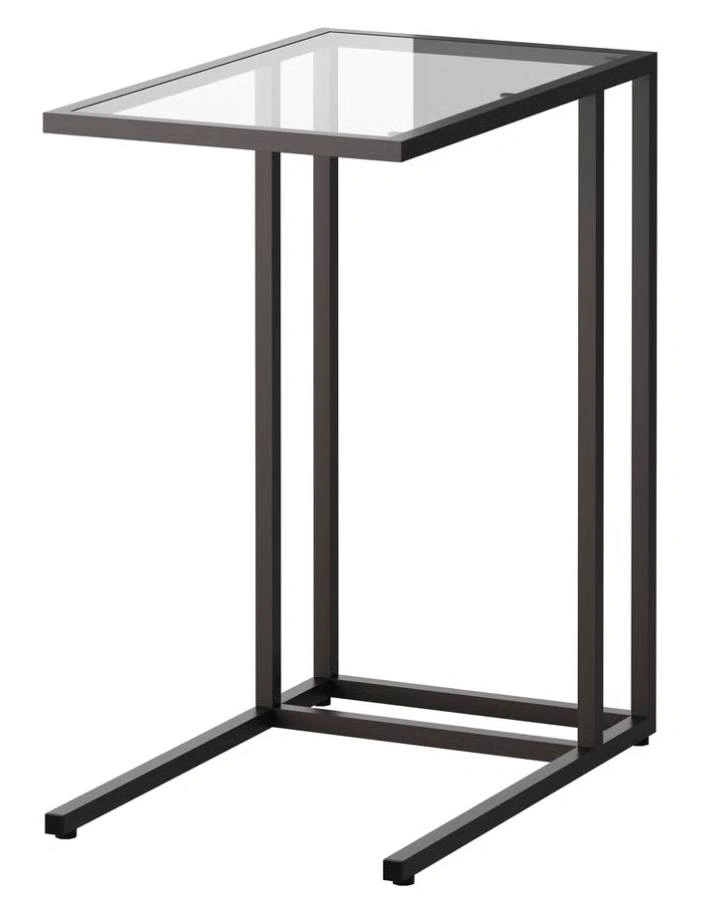 IKEA VITTSJÖ Laptop Stand/Side Table – Black/Glass - photo 3