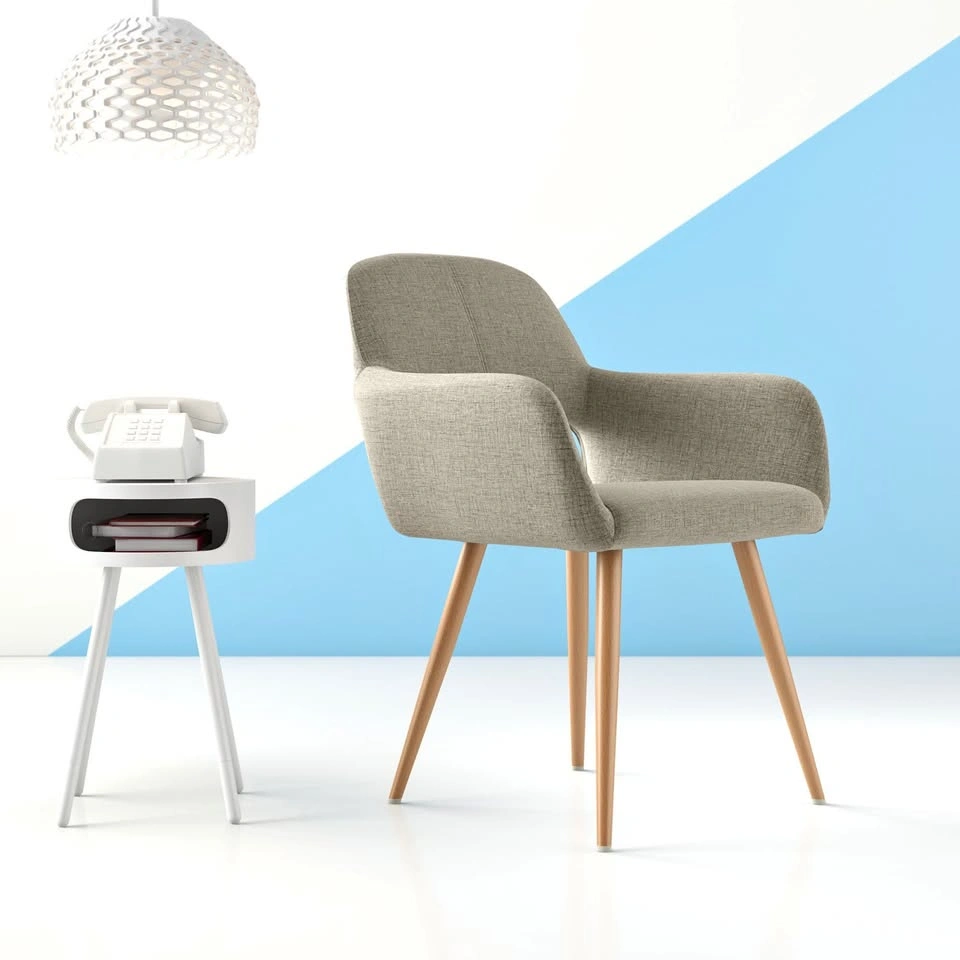 Dining Chairs x4 – Taupe/Beige Upholstered Set