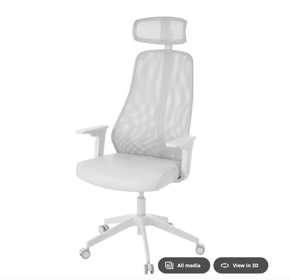 IKEA MATCHSPEL Gaming/Office Chair – Light Grey, Like New - photo 3
