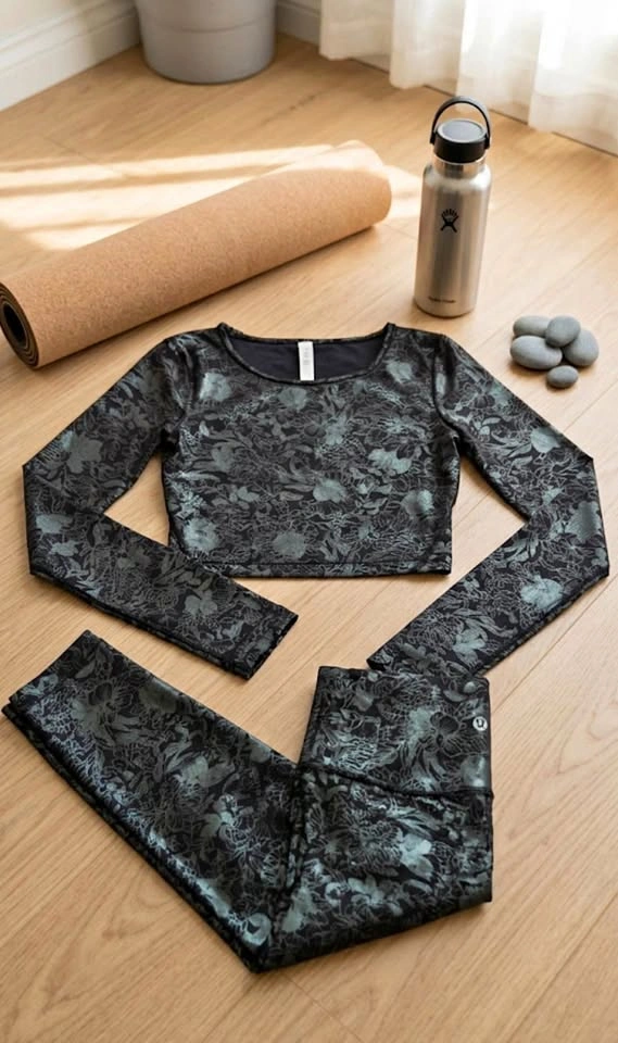 Lululemon Align Set (Top & Bottom) - Size 2 - Rare Foil Floral B