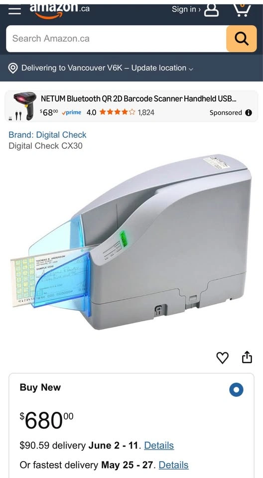 CheXpress CX30 Cheque Scanner - Gently Used - photo 2
