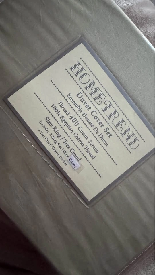 NEW Sealed HOMETREND King Duvet Set - Egyptian Cotton Sateen - photo 2