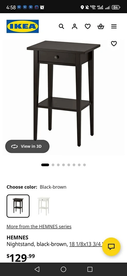 HEMNES Nightstand, black-brown