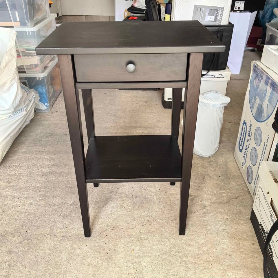 HEMNES Nightstand, black-brown - photo 2