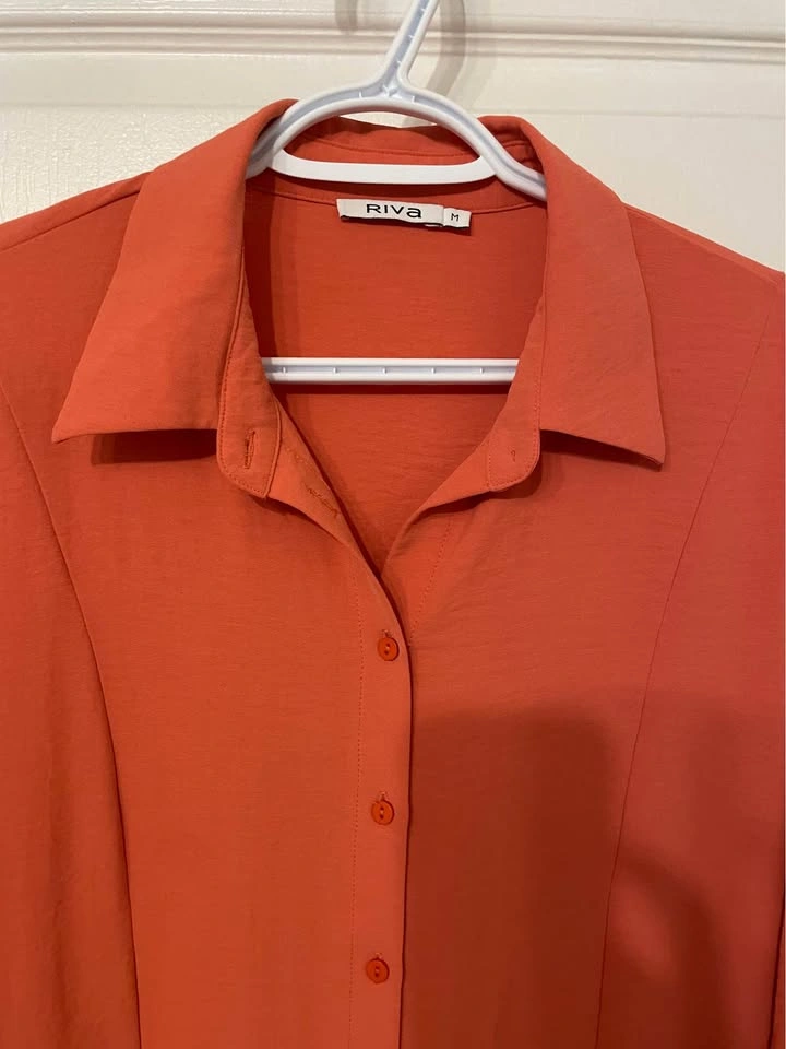 Orange Long Sleeve Maxi Dress - photo 2