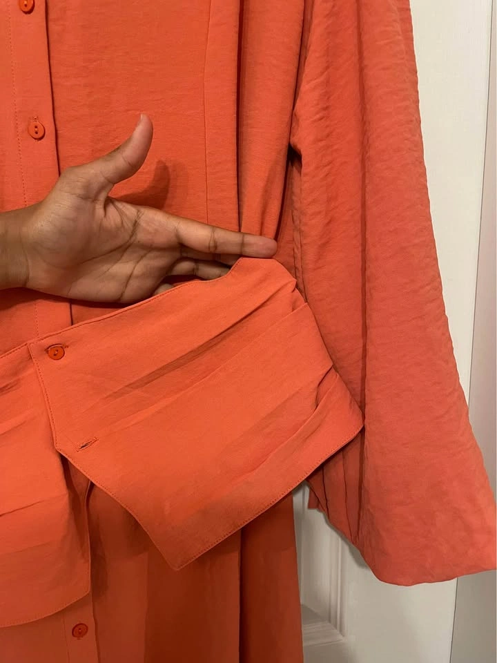 Orange Long Sleeve Maxi Dress - photo 4
