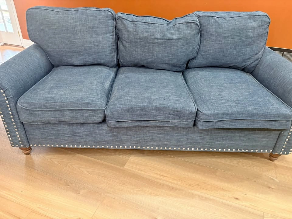 Blue Fabric Sofa – 77" x 31"