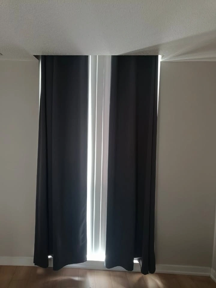 IKEA Brown Complete Blackout Curtains & curtain tension rod - photo 2